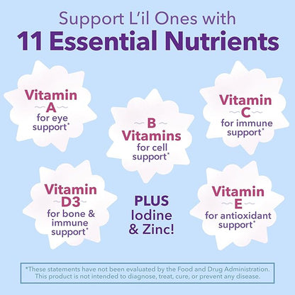 L'il Critters Frozen Daily Kids Multivitamin Gummies Assorted Berry Flavors for Ages 2+ Toddlers and Kids, Disney Multivitamin Gummies with 11 Essential Nutrients, 95-190 Day Supply, 190 Gummies