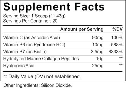 Renew Marine Collagen Powder + Biotin & Hyaluronic Acid for Better Hair, Skin & Nails, Unflavored - 20 Scoops, 8oz