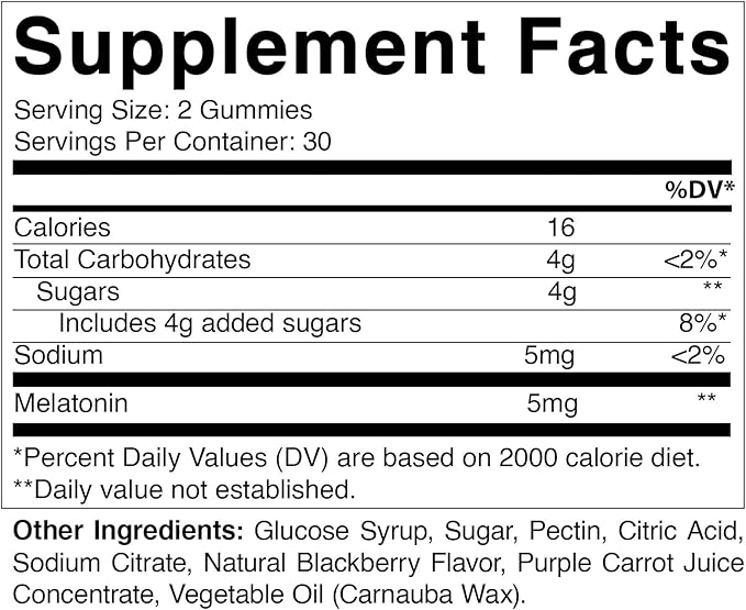 Vitamatic Melatonin Gummies for Kids & Adults - (2.5 mg 5 mg & 10 mg Doses) - 60 Vegan Gummies