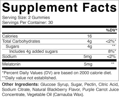 Vitamatic Melatonin Gummies for Kids & Adults - (2.5 mg 5 mg & 10 mg Doses) - 60 Vegan Gummies