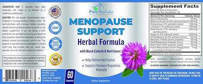 Menopause Support for Women - Natural Menopause Supplement for Hormonal Balance, Hot Flash Relief with Black Cohosh, Dong Quai - 60 Capsules