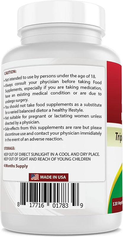 Best Naturals L-Arginine NO Booster Triple Strength 1300 mg Serving 120 Veg Capsules (120 Count (Pack of 2))