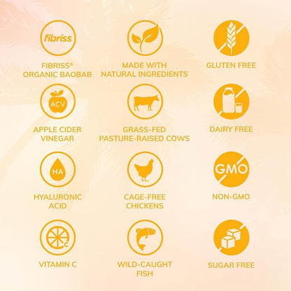 SkinnyFit - Super Youth, Orange Pineapple (30 Servings) - Multi Collagen Peptides Powder - Probiotics, Fiber, Hyaluronic Acid - Collagen for Women - Non GMO, Gluten Free, Sugar Free - Self Care