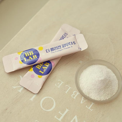 BB LAB Collagen Powder S Plus Halal, Low Molecular Korean Collagen Powder Stick Supplement, Marine, Fish Collagen Peptides, Vitamin C, Glycine, Fast Absorption, Grapefruit Flavor