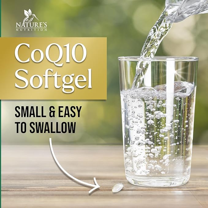 CoQ10 100mg Softgels - Better Absorption, Antioxidant for Heart Health & Cellular Energy Support - Nature's Co Q10 Vitamins, Non-GMO & Gluten Free, Coenzyme Q10 Supplement - 60 Softgels
