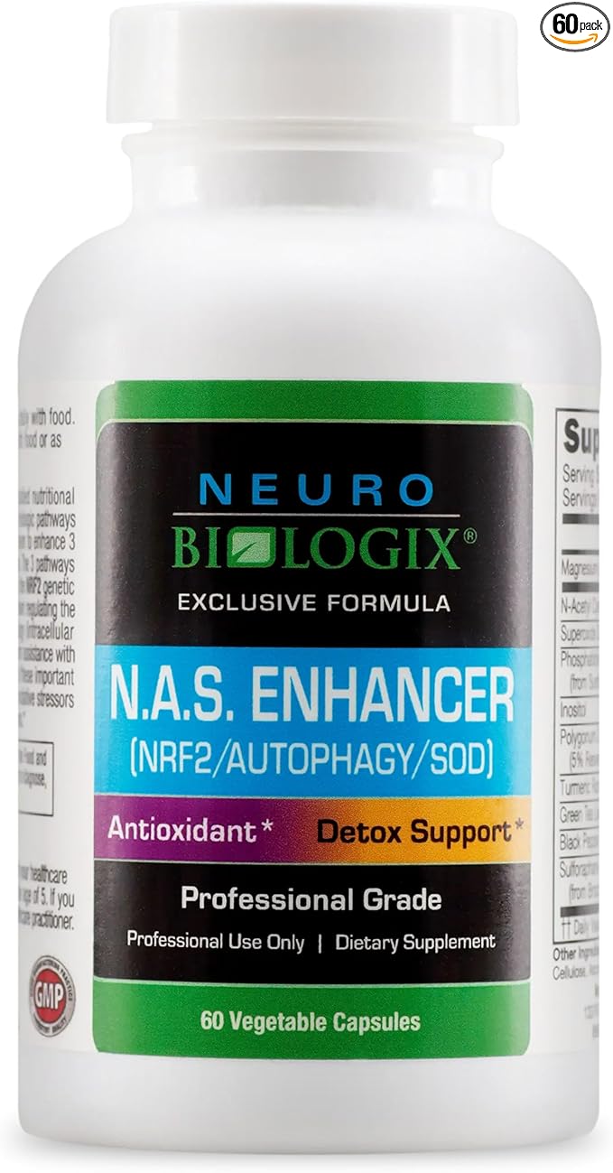 NAS Enhancer - Advanced Antioxidant & Energy Supplement – Supports Cellular Detox & Defense, Metabolic Balance & Longevity with NRF2 Activator, Turmeric, Piperine & Glutathione - 60 Veg Capsules