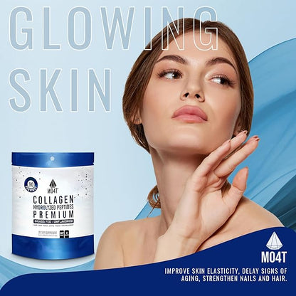MO4T Collagen Peptides- Grass-Fed Collagen- Hydrolyzed Collagen Powder- Unflavored- 2 Pounds Collagen- Colageno 2 libras - Colageno Hidrolizado