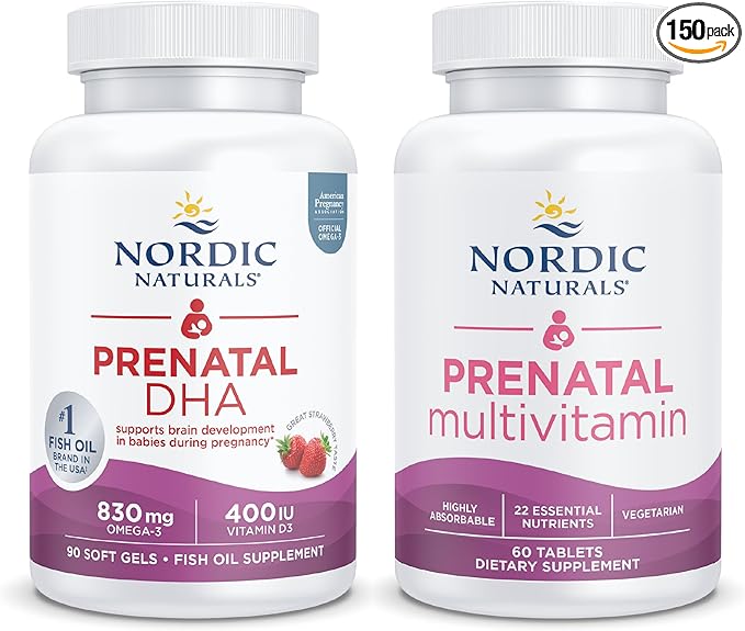 Nordic Naturals Prenatal Starter Pack - Prenatal DHA and Prenatal Multivitamin Tablets