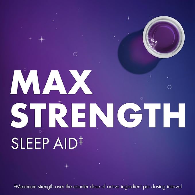 ZzzQuil, Sleep Aid, Nighttime Sleep Aid Liquid, 50 mg Diphenhydramine HCl, Fall Asleep Fast, Non-Habit Forming, Warming Berry Flavor, 12 FL OZ (Pack of 2)
