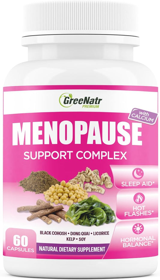 Menopause Supplements for Women - Perimenopause Supplements Women with Dong Quai & Black Cohosh for Menopause Hot Flashes - Menopause Support for Sleep Quality & Hormone Balance - 60 Caps
