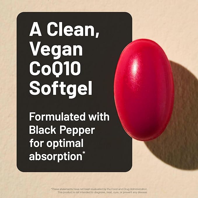 NatureWise CoQ10 100mg + Black Pepper Softgels - High Absorption Coenzyme Q10 + Black Pepper - Antioxidant for Heart Health + Cellular Energy - Vegan, Non-GMO, Gluten-Free - 200 Count[200-Day Supply]