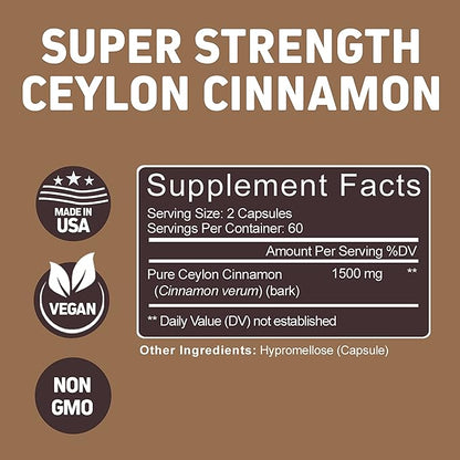 Korean Red Panax Ginseng 1500mg - High Potency Ginseng for Energy, Performance & Immune Support for Men & Women - Pure Ceylon Cinnamon Capsules for Enhanced Well-Being - 1500mg per Serving