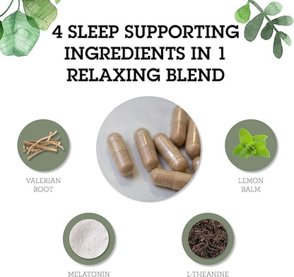 Quantum Health Extra Strength Sleep Melatonin 5mg Healthy Restful Sleep Support with Relaxing Valerian Root & L Theanine Daily Mind & Body Well Being for Women & Men - 30 Capsules