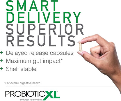 OmegaXL ProbioticXL - Probiotic & Prebiotic, Shelf Stable - Blend 11 Strains - Promote Healthy Gut Flora Growth, 12.5 Billion CFU - Non-GMO, Gluten-Free - 30 Veggie Caps