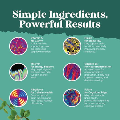 Advanced Brain Supplement for Memory and Focus - Nootropics Brain Support Supplement with Memory and Focus Vitamins for Adults of All Ages - for Brain Fog Clarity Energy and Recall