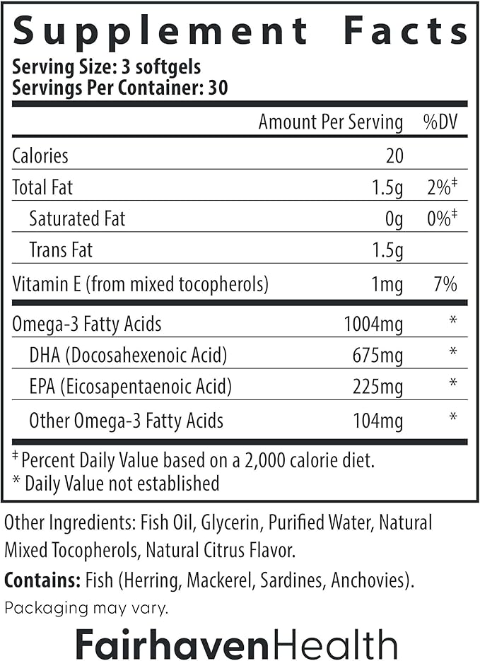 Fairhaven Health Peapod Prenatal DHA Supplements | Premium Icelandic Fish Oil Supplement for Healthy Pregnancy | EPA DHA Omega 3 Supplement for Brain, Eye, Heart Development | Citrus | 90 Softgels