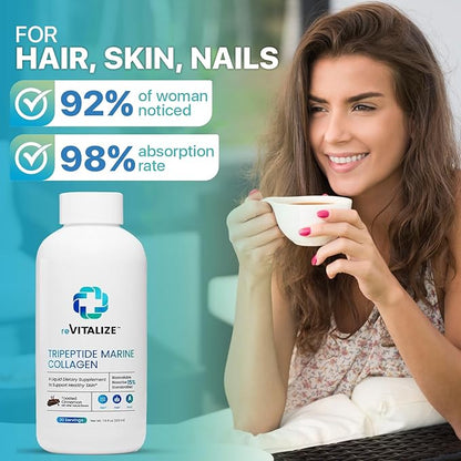 Advanced Hydrolyzed Marine Collagen Peptides - Anti-Aging and Skin Renewal Tripeptide Supplement for Hair, Skin, and Nails - Helps Maintain Healthy Joints | Cinnamon Flavor - 30 Servings