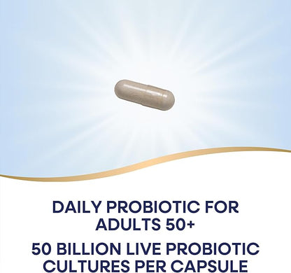Nature's Way Fortify Optima Probiotic for Adults 50+, 50 Billion Live Cultures, Supports Digestive Balance, Colon & Immune Health*, No Refrigeration Needed, 30 Capsules (Packaging May Vary)