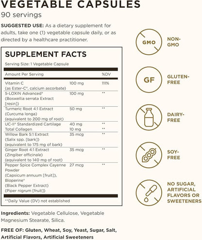 SOLGAR No. 7 Advanced Joint Support Complex - 90 Vegetable Capsules, Pack of 2 - Fast-Acting Formula - Non-GMO, Gluten Free, Dairy Free - 180 Total Servings