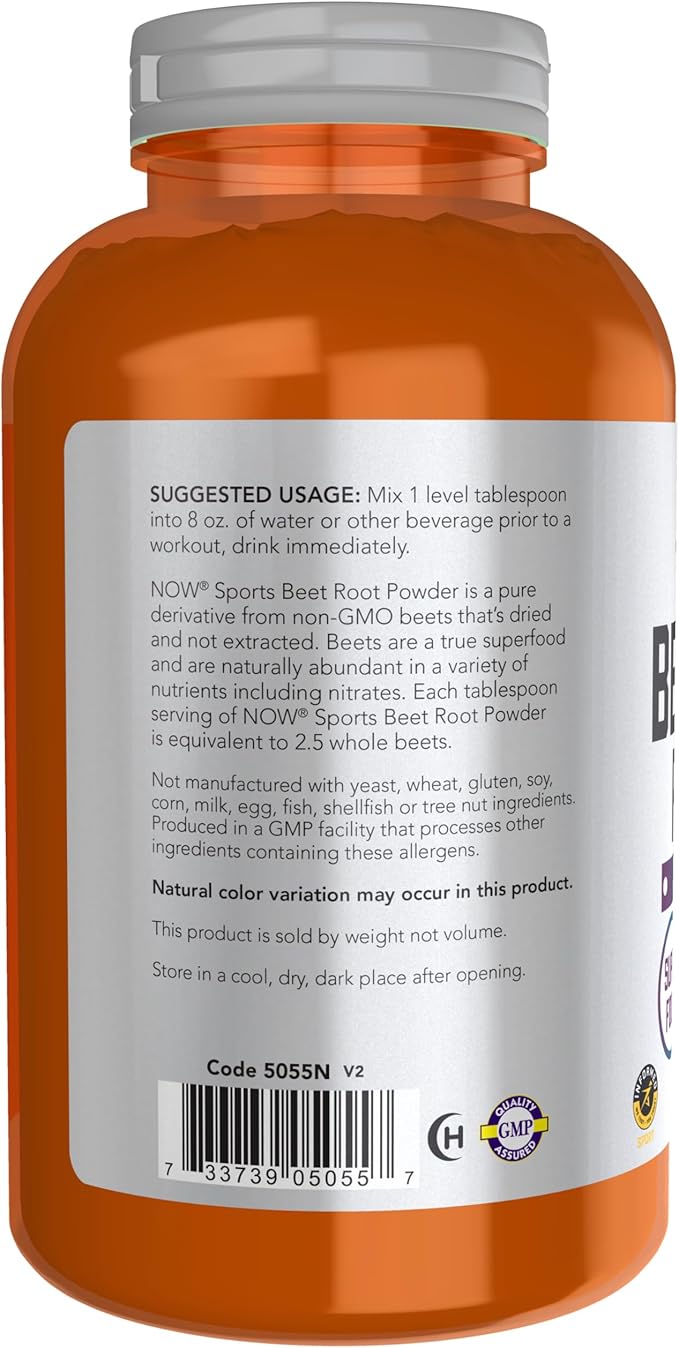 NOW Foods Sports Nutrition, Beet Root Powder, Super Food With Naturally Occurring Nitrates, 12-Ounce