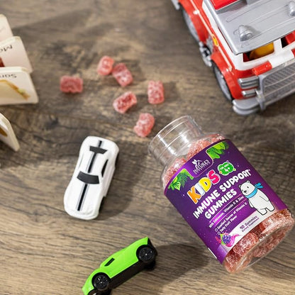 Kids Immune Support Gummy - Vitamin C, Zinc & Echinacea, Berry Flavor Children's Daily Immune Health Support Gummies for Ages 4 and Up, Nature's Vitamins for Kids, Vegan & Non-GMO - 90 Gummies
