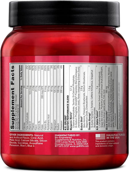 BSN N.O.-XPLODE Pre Workout Powder, Energy Supplement for Men and Women with Creatine and Beta-Alanine, Flavor: Blue Raz, 30 Servings
