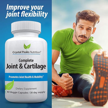 Joint Supplement with MAX Strength Turmeric Curcumin - Joint Support Capsules - Daily Vegan Turmeric for Joint Mobility and Flexibility with Black Pepper Extract BioPerine. 60 Capsules/30 Day Supply