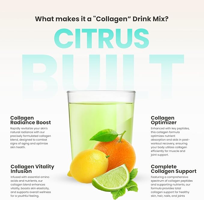 310 Nutrition - Collagen Peptides Powder - Collagen Supplement - Multi Collagen Protein with Vitamins C, D, and E – Citrus Splash 30 Servings