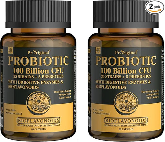 Probiotics with Prebiotics for Men and Women - 35 Strains Organic Probiotic 100 Billion CFU for Gut & Digestive Health, Vegan Acidophilus Probiotics Supplement, Non-GMO Raw Probiotic 120 Caps