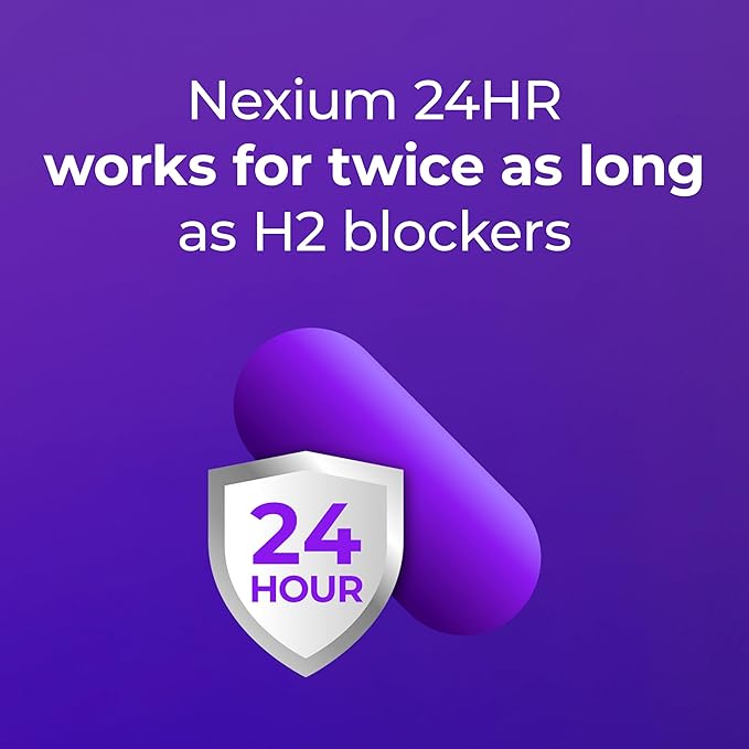 Nexium 24HR ClearMinis Acid Reducer Heartburn Relief Delayed Release Capsules for All-Day and All-Night Protection from Frequent Heartburn, Heartburn Medicine with Esomeprazole Magnesium - 42 Count