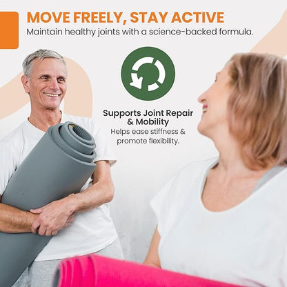 UC-II & MSM Supplement for Bone Health and Joint Flexibility - Supports Joint Repair Mobility & Comfort - 40mg UC-II Providing 10mg Total Collagen & 1000mg MSM - 60 Capsules (2 Caps Daily)