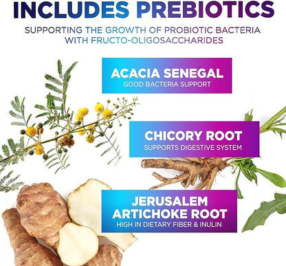 Probiotics 60 Billion CFU - 10 Strains + Digestive Enzymes & Prebiotics - Best Probiotic for Women & Men, Supports Immune, Gut Health, Occasional Constipation, Diarrhea, Gas & Bloating - 60 Capsules