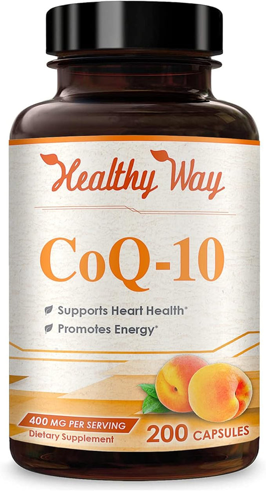 Healthy Way CoQ10 400mg 200 Capsules Non-GMO