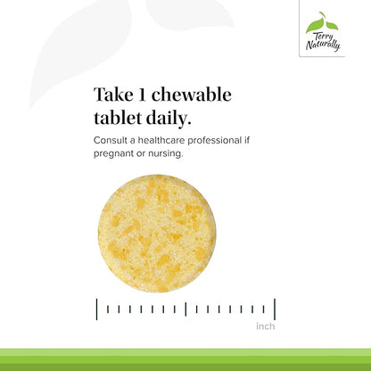 Terry Naturally CoQ10 Chewables - Cellular Energy Support Supplement - Higher Absorption CoQ10 Chewable Supplement - Nutritional Supplement to Aid Healthy Aging & Brain Health - 30 Chewables