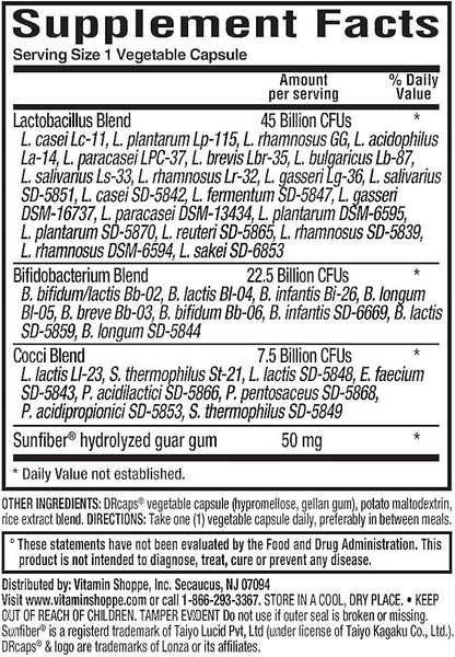 Probiotic - 75 Billion CFUs - Supports Digestive Health (30 Vegetable Capsules)