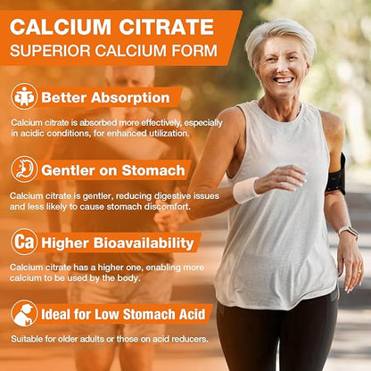 Calcium Citrate with Vitamin D3, K2, 1200mg Calcium Gummies with Magnesium Zinc, Extra Absorption Calcium Supplements for Women & Men Bone, Muscle & Immune Support, Fruit Flavor 120 Chewable Gummies