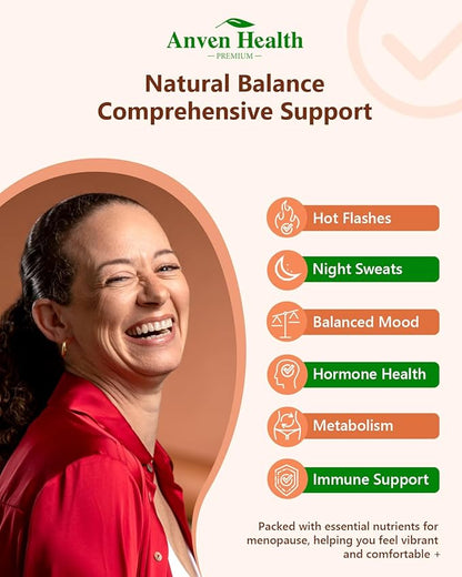 Menopause Supplements for Women Menopause Probiotics Relief, Supports Hot Flashes, Night Sweats, Bloating & Gut Health with Herbs, Collagen Peptides, Vitamin B6 & D3 | 90 Veggie Caps