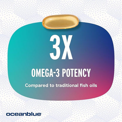 Oceanblue Professional Omega-3 2100 with Vitamin D3 – 120 ct - 2pack – Triple Strength Burpless Fish Oil Supplement with High-Potency EPA, DHA, DPA and Vitamin D3 – Wild-Caught – Orange Flavor