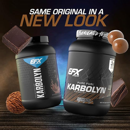 EFX Sports Karbolyn Fuel | Fast-Absorbing Carbohydrate Powder | Carb Load, Sustained Energy, Quick Recovery | Stimulant Free | 36 Servings (Chocolate Overload)