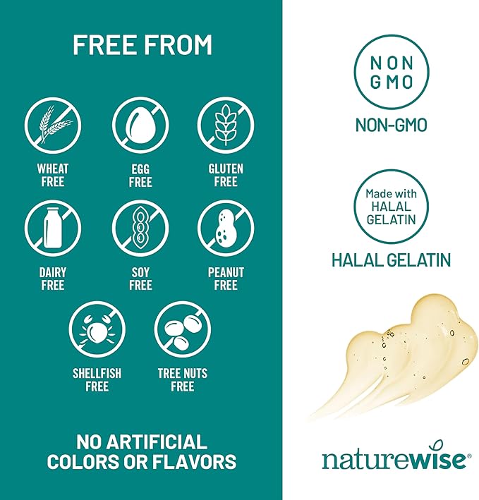 NatureWise Ultra Omega 3 Fish Oil 2200 mg - Triglyceride Form - Lemon Flavor - Wild-Caught Fish Oil + EPA & DHA - Supports Brain & Heart Health - Burpless, Non-GMO - 60 Softgels[1-Month Supply]