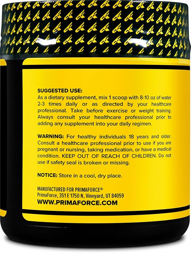 PrimaForce AAKG Arginine Powder, 250 grams (L-Arginine and Alpha-Ketoglutarate Acid) Premium Workout Supplement, Non-GMO, Vegan, Gluten Free