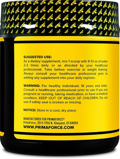 PrimaForce AAKG Arginine Powder, 250 grams (L-Arginine and Alpha-Ketoglutarate Acid) Premium Workout Supplement, Non-GMO, Vegan, Gluten Free