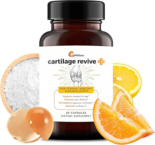 Cartilage Revive + Joint Support Supplement for Men and Women for Strong, Flexible Joints - Powered by D-Glucosamine Sulfate, MSM, Vitamin D3, Vitamin C and More - 60 Capsules