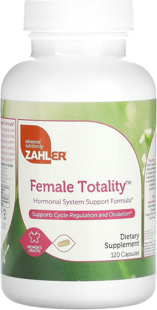 Zahler Female Totality - Multivitamin Hormone Support for Women Supplement with D-Chiro, Inositol, Dong Quai, Shatavari, Chaste Tree, Holy Basil, DIM, Iron - Hormone Balance for Women (120 Capsules)