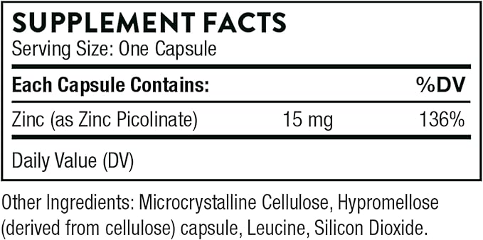 Thorne Immune Support Bundle: Zinc Picolinate and Vitamin C Capsules - 60 Servings