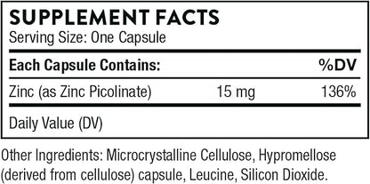 Thorne Immune Support Bundle: Zinc Picolinate and Vitamin C Capsules - 60 Servings