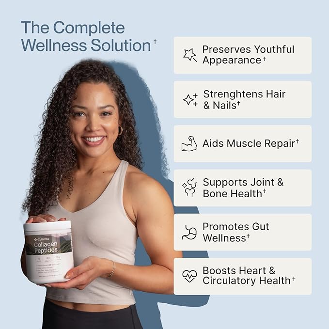 Collagen Peptides for Women & Men Grass-Fed Pasture-Raised Hydrolyzed Collagen Powder Type 1 & 3 for Skin, Hair, Nails and Joints, Non-GMO, Paleo & Keto, Unflavored,10 Fl oz. 30 Servings
