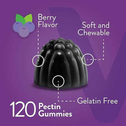 Viteey Sambucus Elderberry Gummies for Adults – Elderberry Vitamin C and Zinc Immunity Gummies - Vegan, Gluten-Free – 120 Count