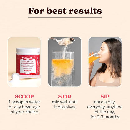 Eternal Youth Collagen Builder (Berry Flavor) 200g| for Radiant, Youthful & Glowing Skin| Helps Boost Collagen & Provides Antioxidant Support|No Added Sugar & No Artificial Additives