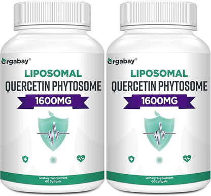 Liposomal Quercetin Phytosome 1600 mg,Bromelain 200mg,Zinc 30mg,Vitamin C Turmeric 40 mg,Highest Absorption,Quercetin Complex, 60 Softgels